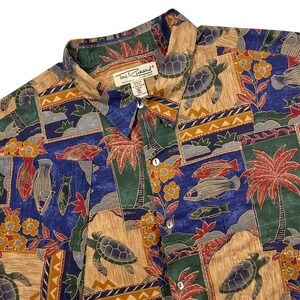 Tori Richard Short Sleeve Button Up Hawaiian Shirt Men's 2XL Colorful Tropical